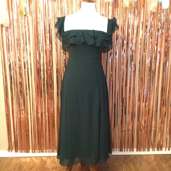 Emma Ruffle Maxi Dress - Emerald Chiffon - Show Me Your Mumu - Picture 3 of 7